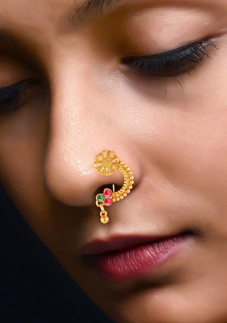 Gold Plated Cz Stone Studded Nosepin