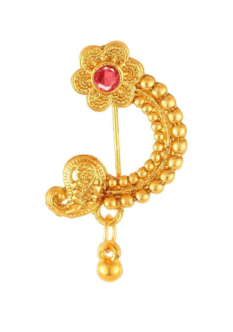 Gold Plated Cz Stone Studded Nosepin