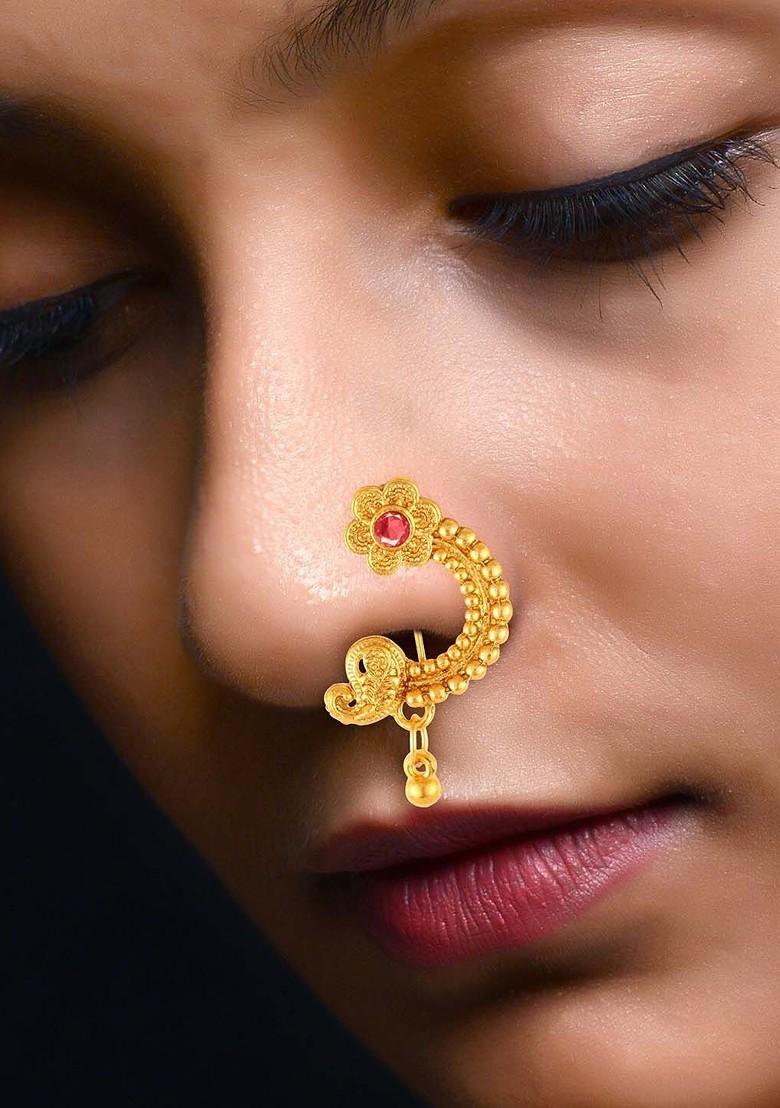 Gold Plated Cz Stone Studded Nosepin