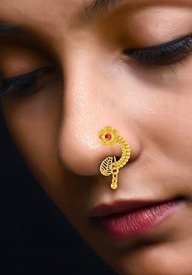 Gold Plated Stone Studded Nosepin