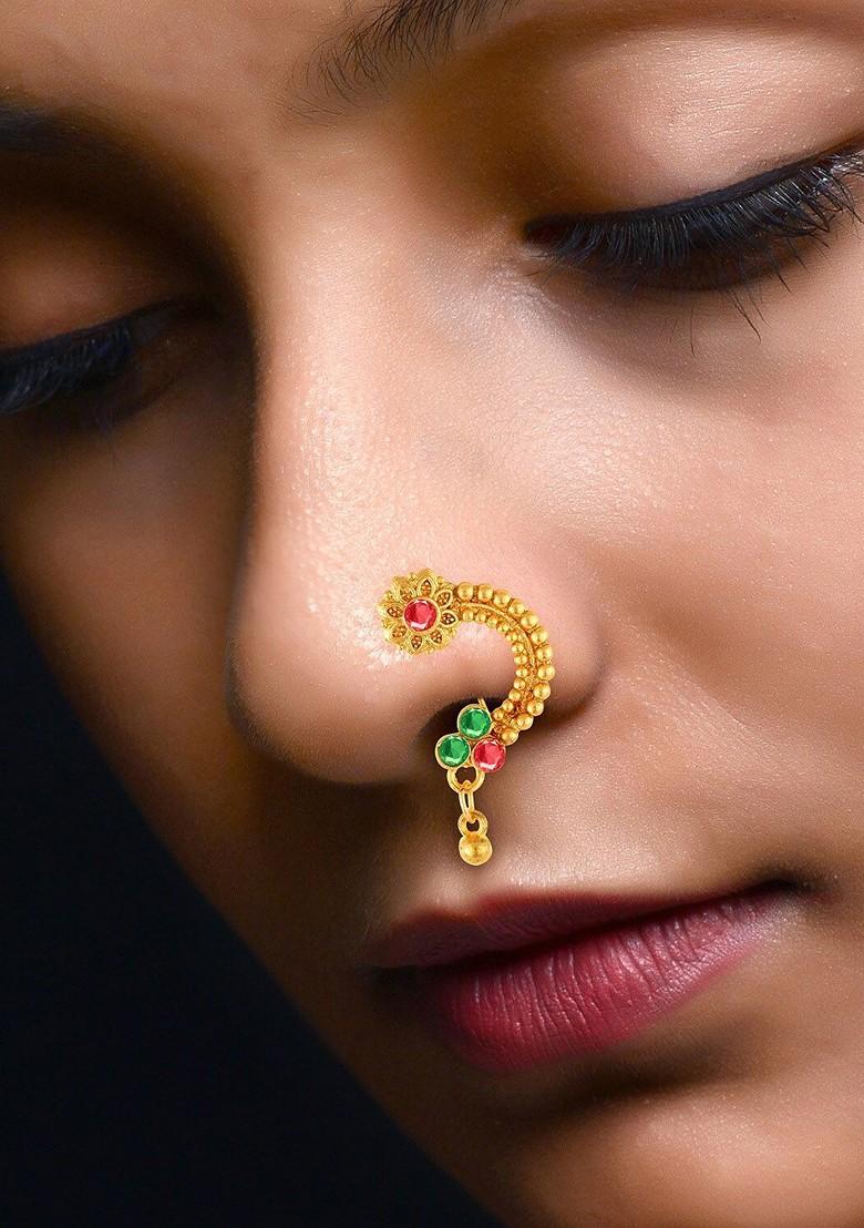 Gold Plated Cz Stone Studded Nosepin