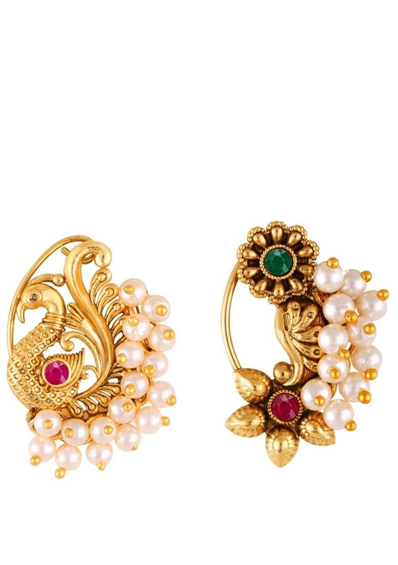 Set Of 2 Gold Plated Studded Nosepins