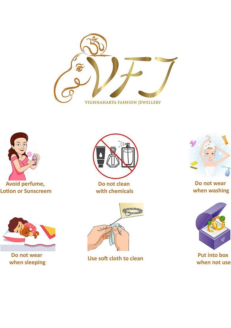 Gold Plated Stone Studdedand Pearl Beaded Nosepin