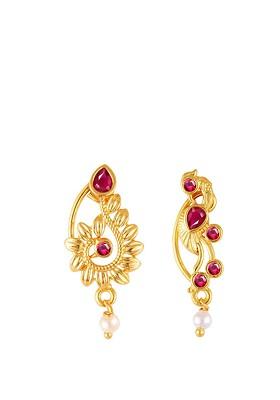 Set Of 2 Gold Plated Stone Studded Nosepins