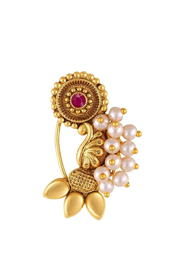 Gold Plated Pearls Stud Nosepin