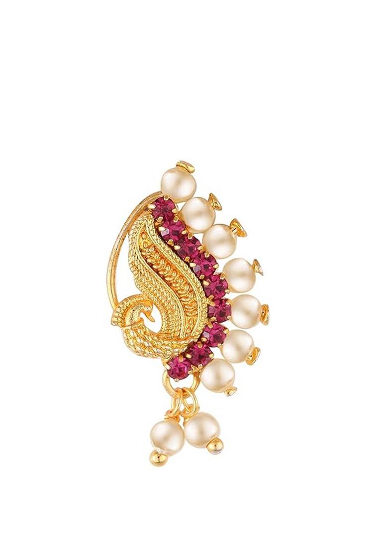 Gold Plated Pearls Stud Nosepin