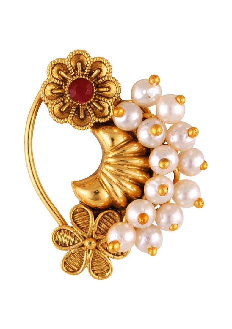 Set Of 2 Gold Plated Studded Nosepins