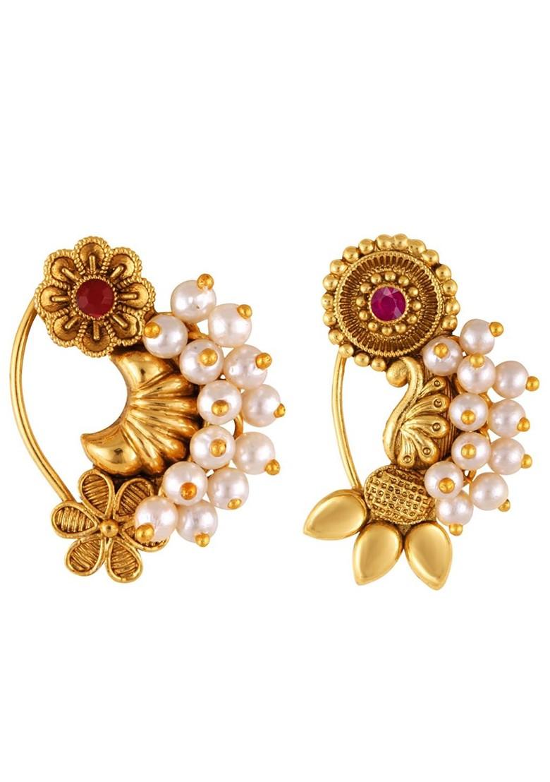 Set Of 2 Gold Plated Studded Nosepins