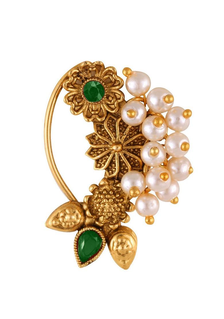 Set Of 2 Gold Plated Beaded Nosepins