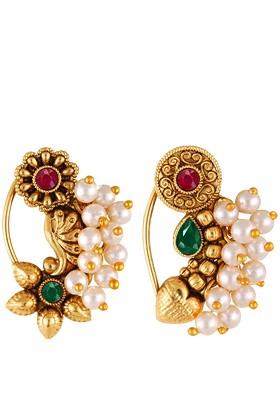 Set Of 2 Gold Plated Beaded Nosepins