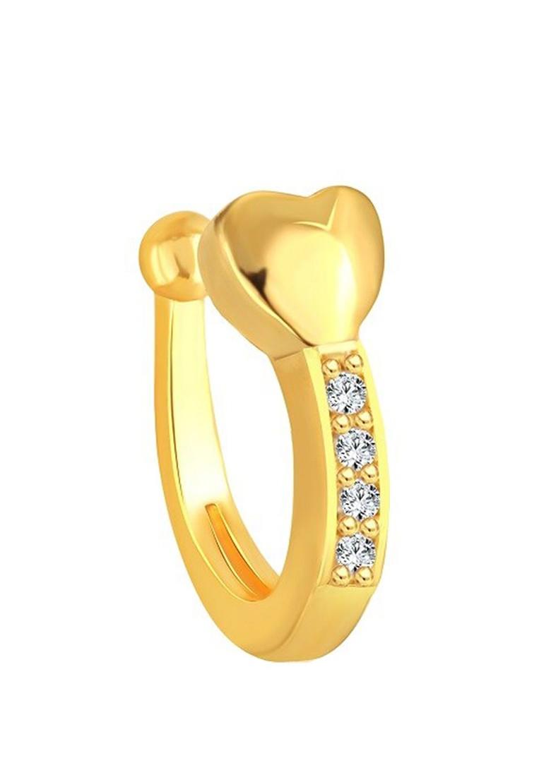 Set Of 2 Gold Platedand Silver Plated Cz Studded Nosepin