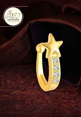 Set Of 2 Rhodium Plated Press Nose Ring