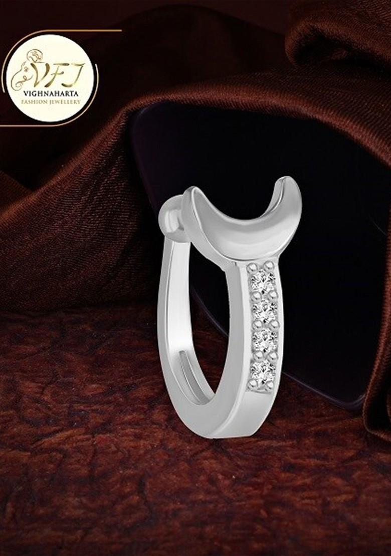 Set Of 2 Gold Platedand Rhodium Plated Cz Studded Clip On Nosepin