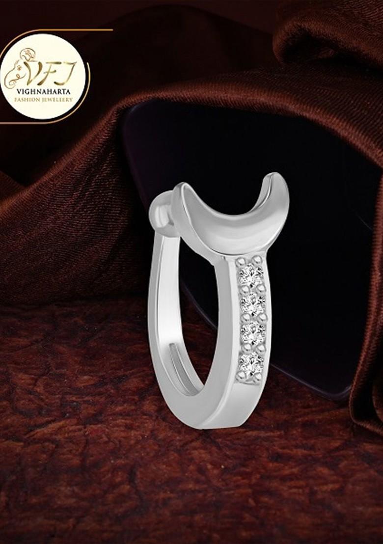 Set Of 2 Gold Platedand Silver Plated Cz Studded Nosepin