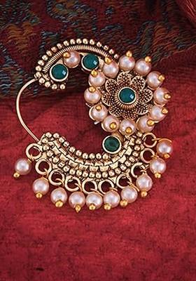 Gold Plated Pearls Stud Nosepin