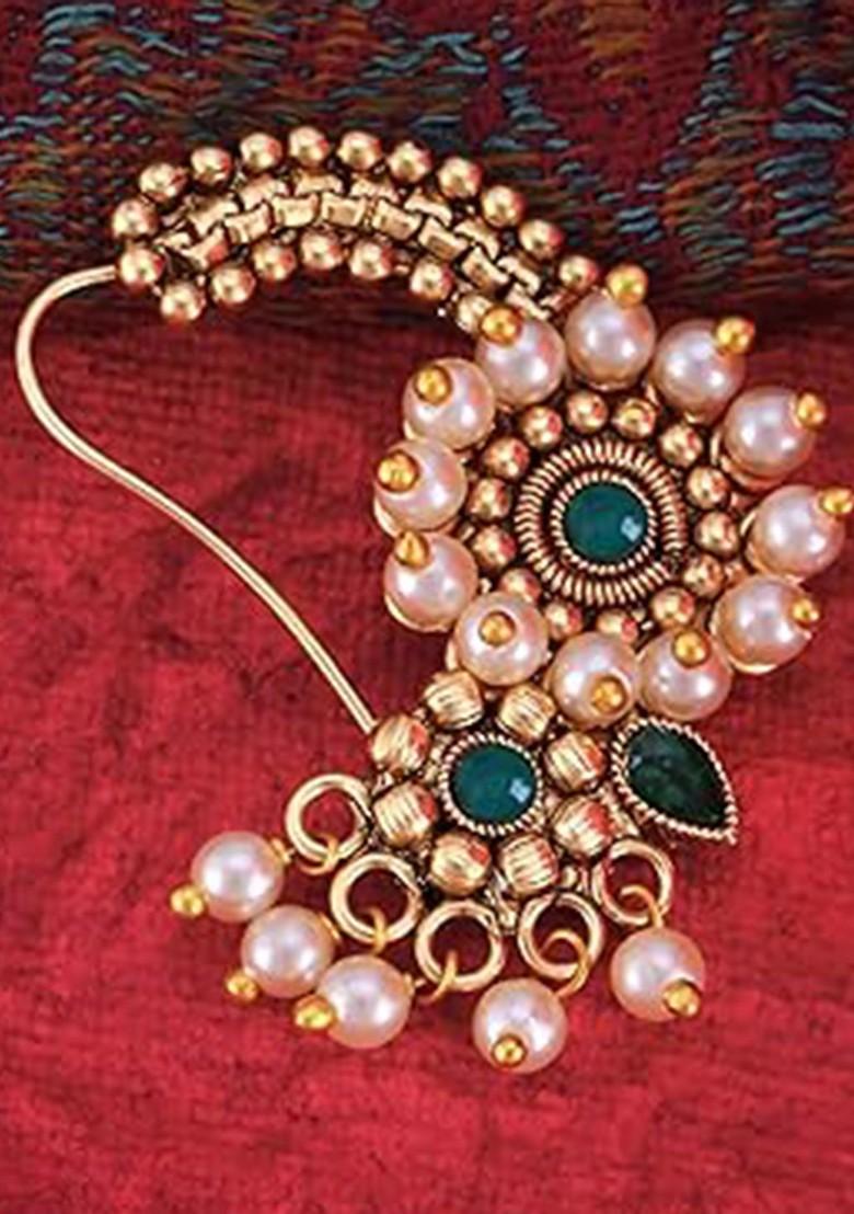 Gold Plated Pearls Stud Nosepin