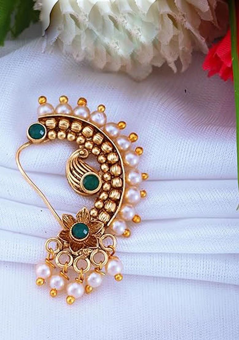 Gold Plated Pearls Stud Nosepin