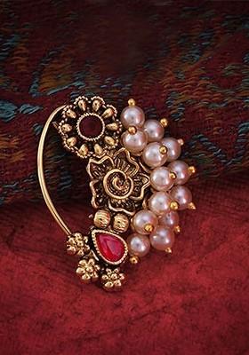 Gold Plated Pearls Stud Nosepin