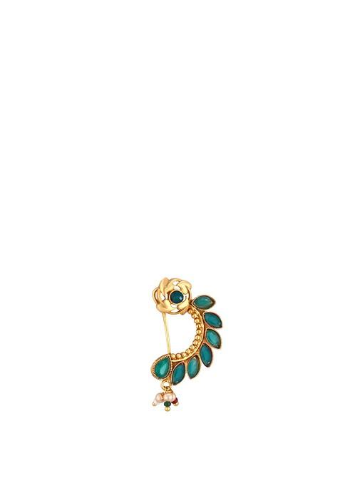 Set Of 2 Gold Plated Pearls Ring Nosepin