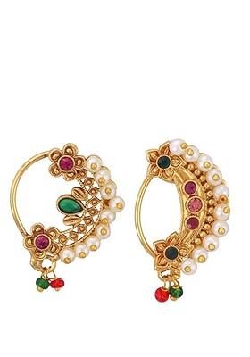Gold Plated Pearls Stud Nosepin