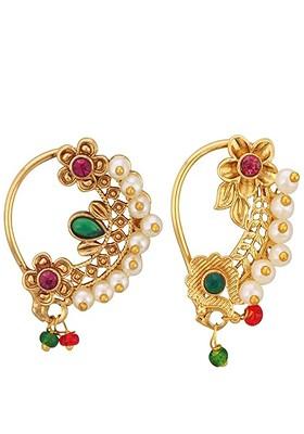 Gold Plated Pearls Stud Nosepin