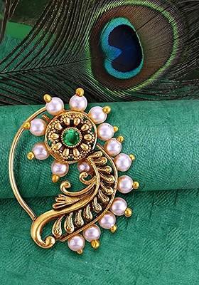 Gold Plated Pearls Stud Nosepin