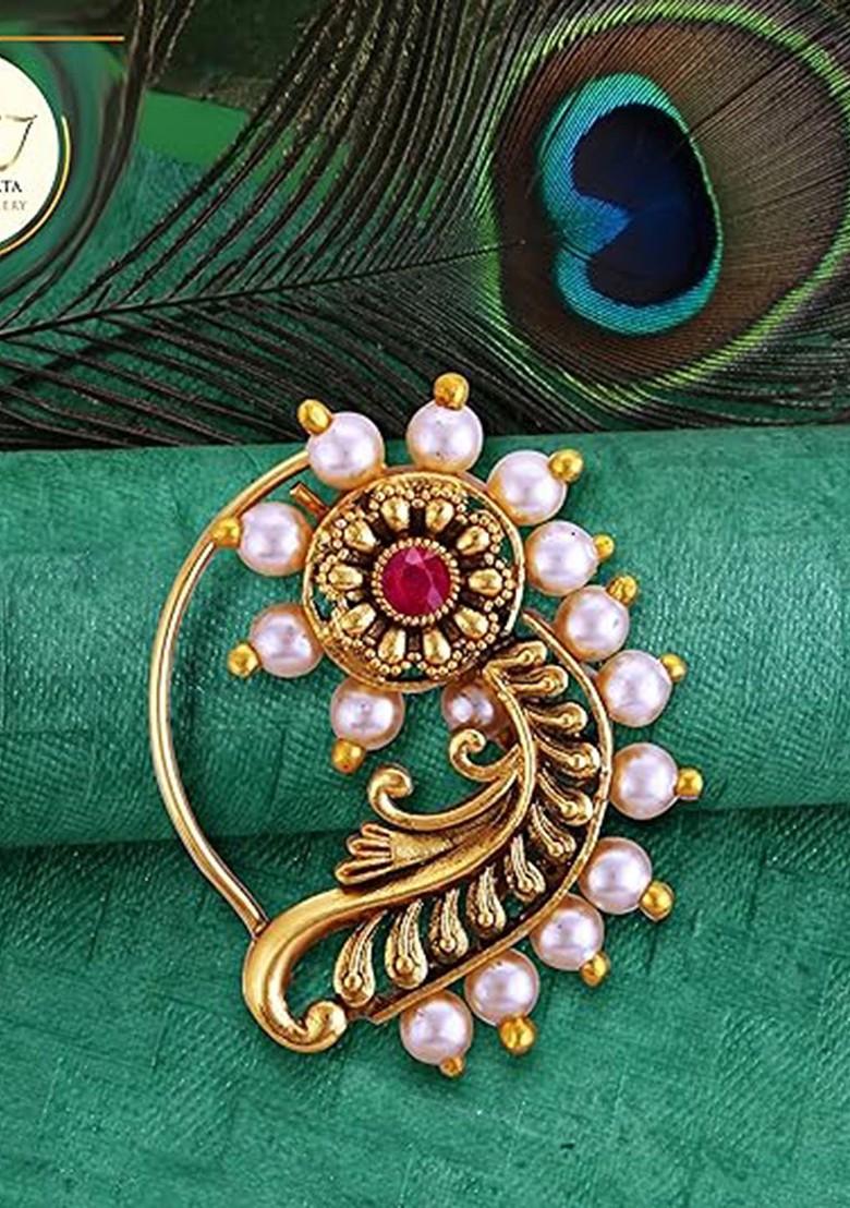 Gold Plated Pearls Stud Nosepin