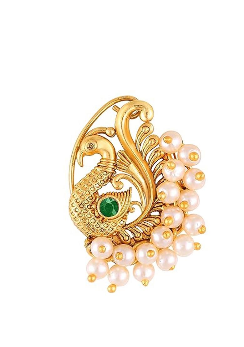 Gold Plated Pearls Stud Nosepin