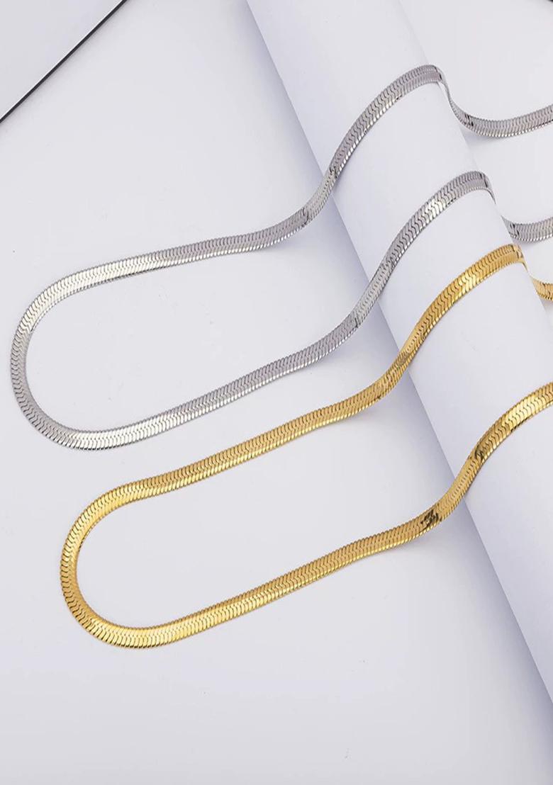 18K Gold Plated Anti Tarnish Minimal Mm Snake Chain Waist Chain - Indya