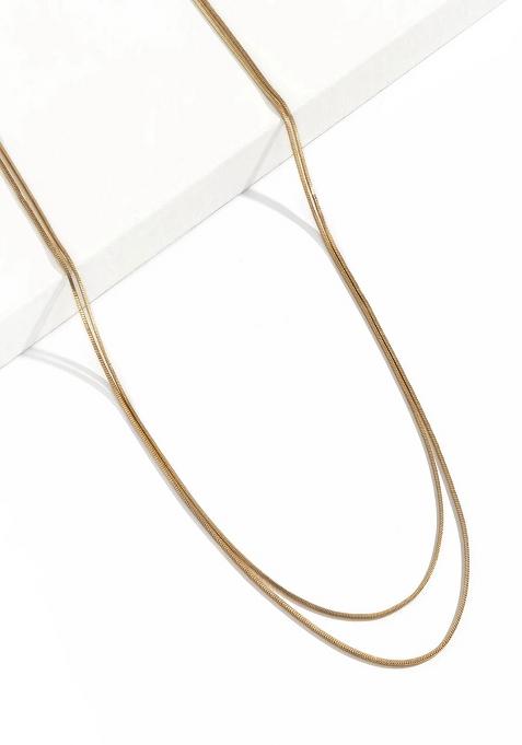 18K Gold Plated Anti Tarnish Two Layered Snake Chain Waist Chain