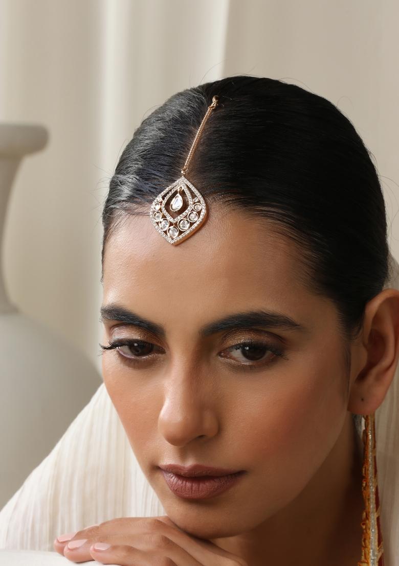 Rose Gold Polki Maang Tikka