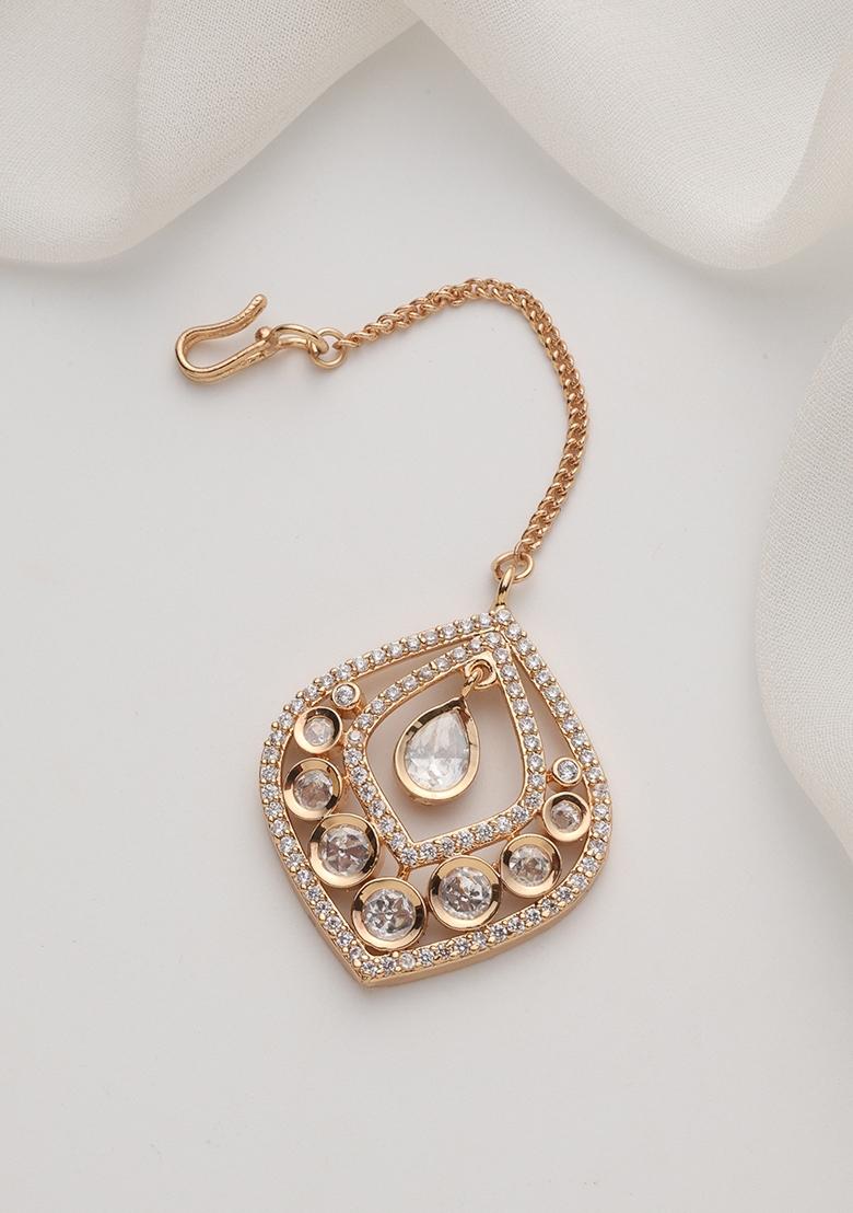 Rose Gold Polki Maang Tikka