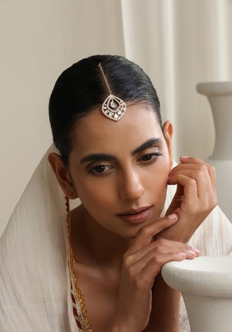 Rose Gold Polki Maang Tikka