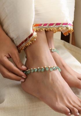 Mint Baeded Anklets