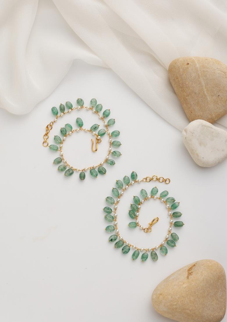 Mint Baeded Anklets