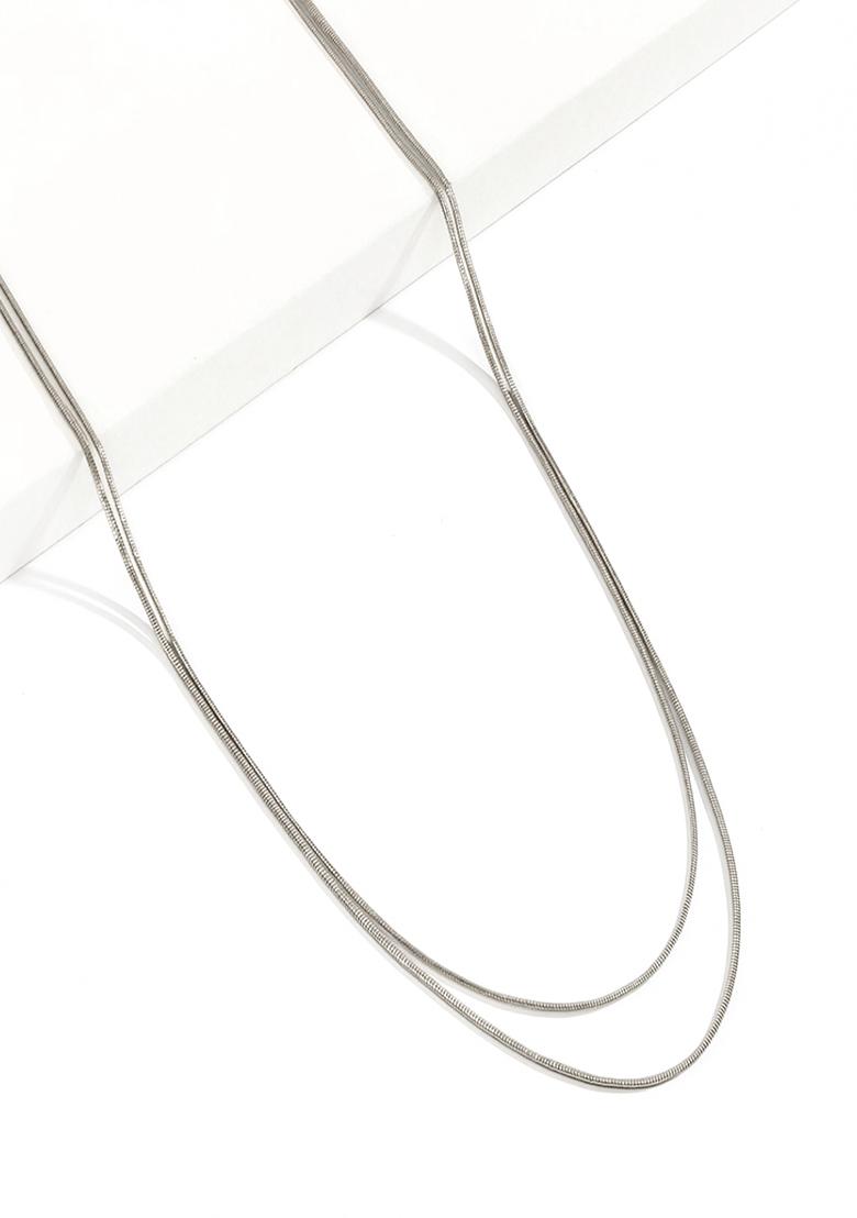 18K Silver Plated Anti Tarnish Two Layered Snake Chain Waist Chain