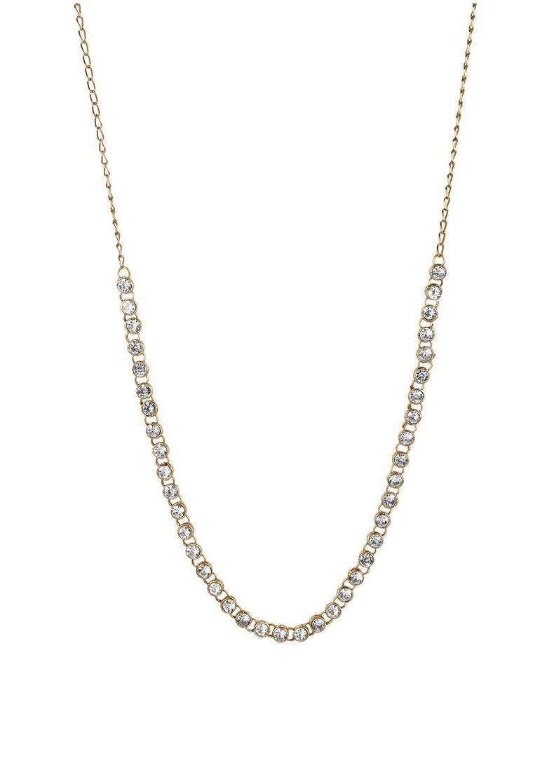 Gold Plated Cz Studded Round Waist Chain
