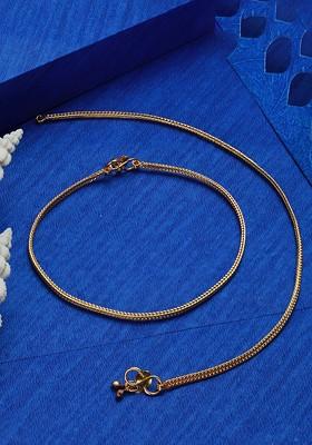 Set Of 2 Gold Plated Anklets