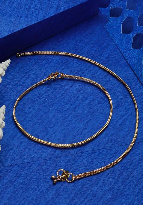 Set Of 2 Gold Plated Anklets