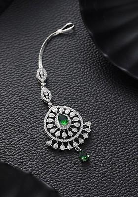 Silver Plated Ad Studded Maang Tikka