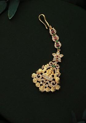 Gold Plated Ad Studded Maang Tikka
