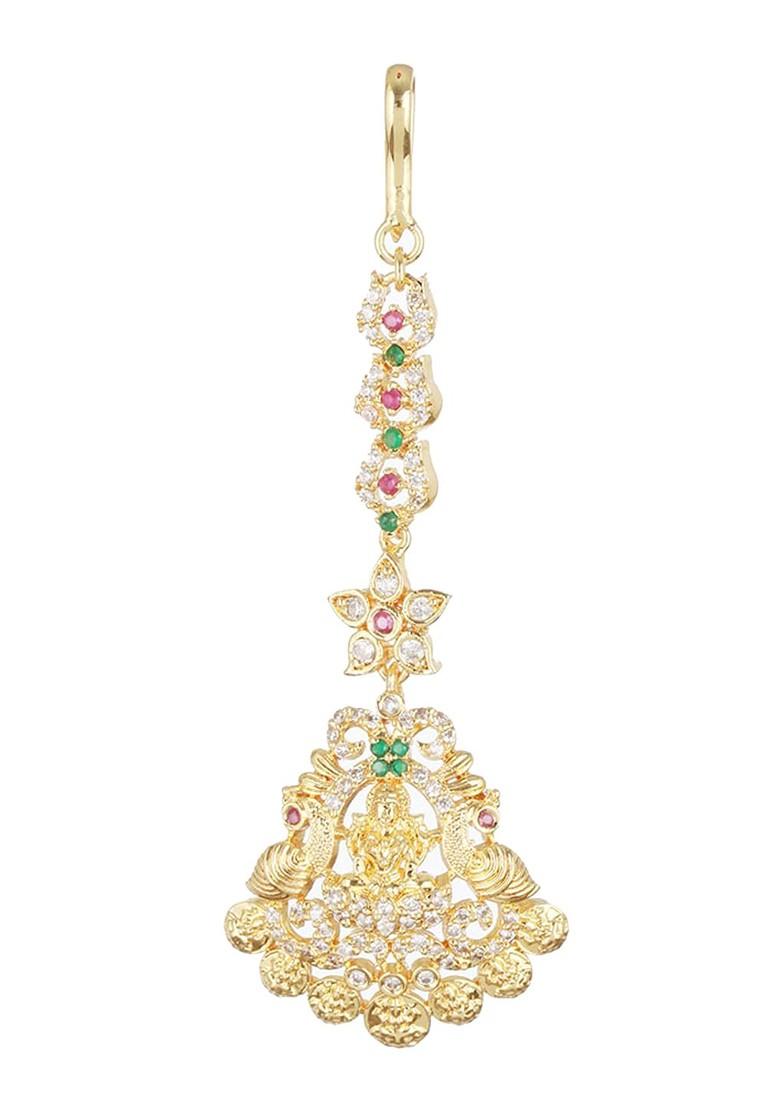 Gold Plated Ad Studded Maang Tikka