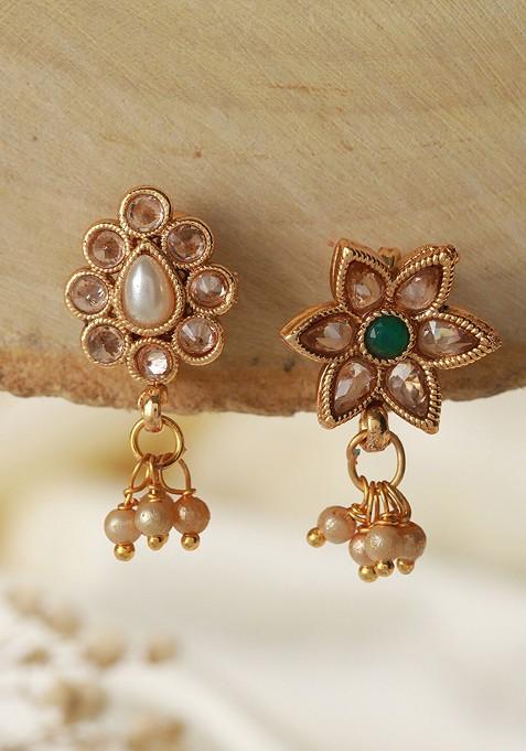 Gold Plated Kundan Studded Clip On Nose Pin