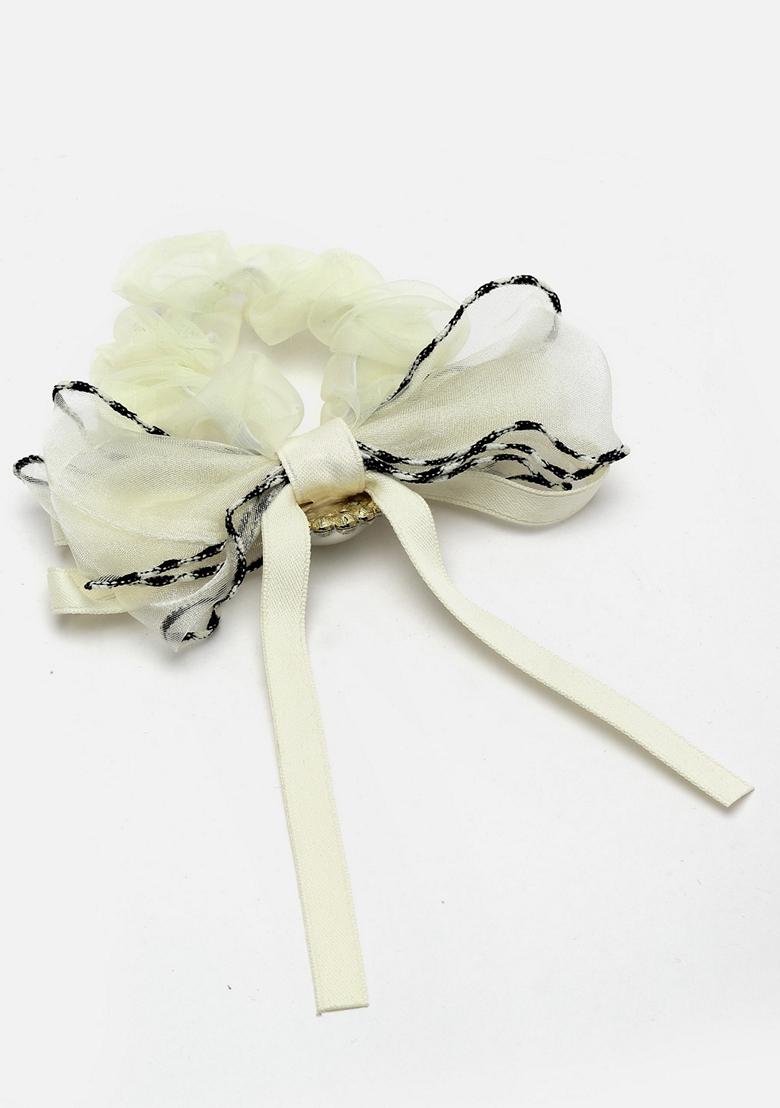 Women Heart Shaped Stone Studded Embellished Ponytail Holders