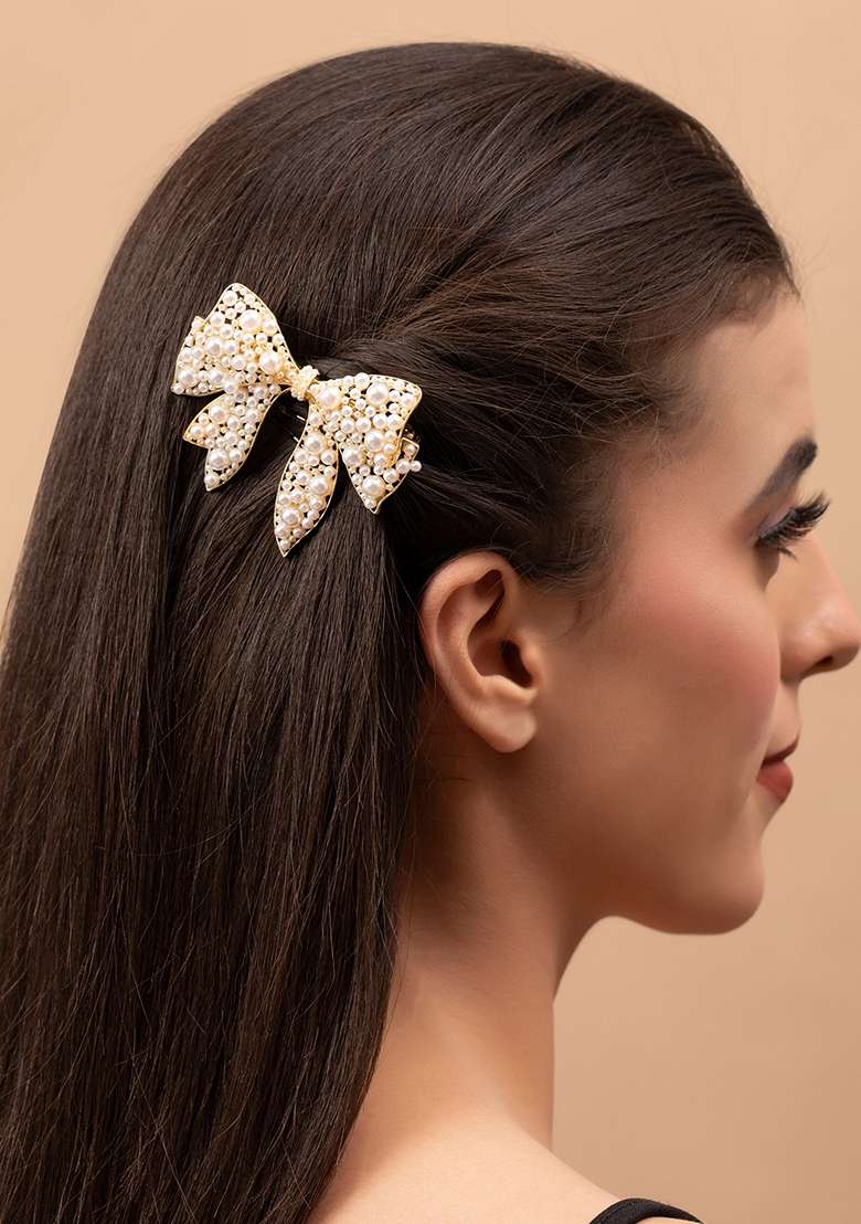 Women Alligator Beaded Hair Clip - Indya