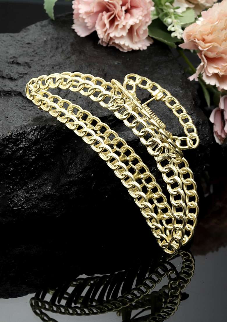 Women Gold Plated Metal Claw Clip - Indya