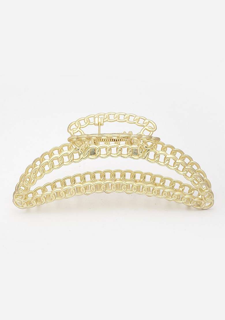 Women Gold Plated Metal Claw Clip - Indya