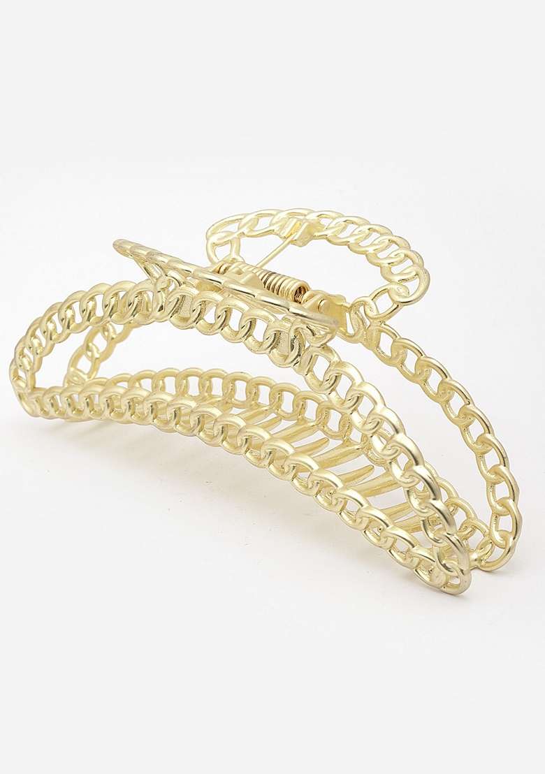 Women Gold Plated Metal Claw Clip - Indya