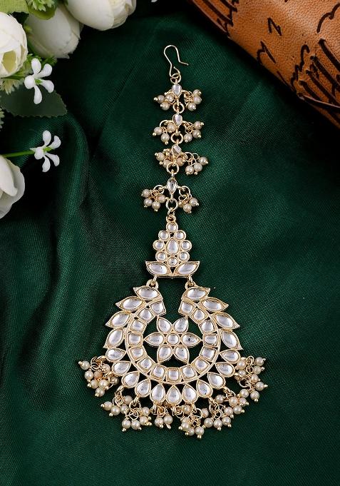 Gold Kundan Handcrafted Bridal Maangtikka