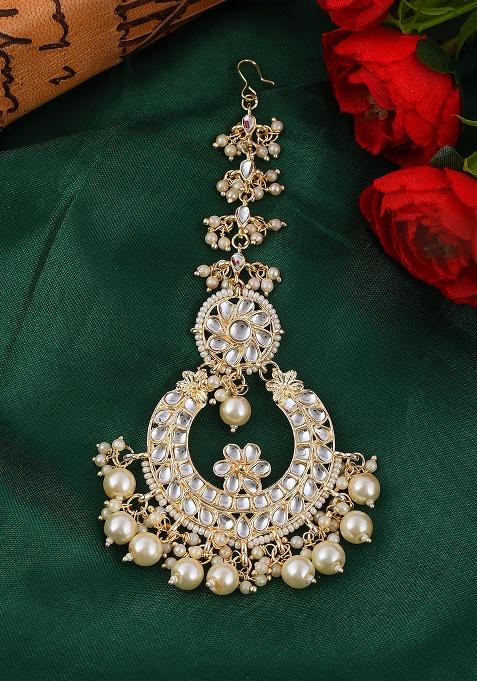 Gold Kundan Handcrafted Bridal Maangtikka